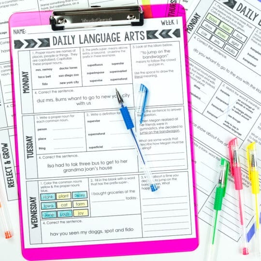 5th Language Spiral Review