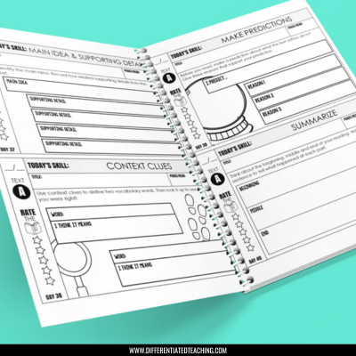 180 Days of Open-Ended Reading Comprehension Questions—Done for You 6 readers notebook