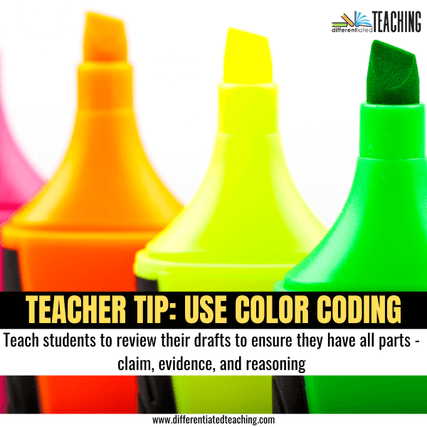 differentiation tip claim evidence reasoning
